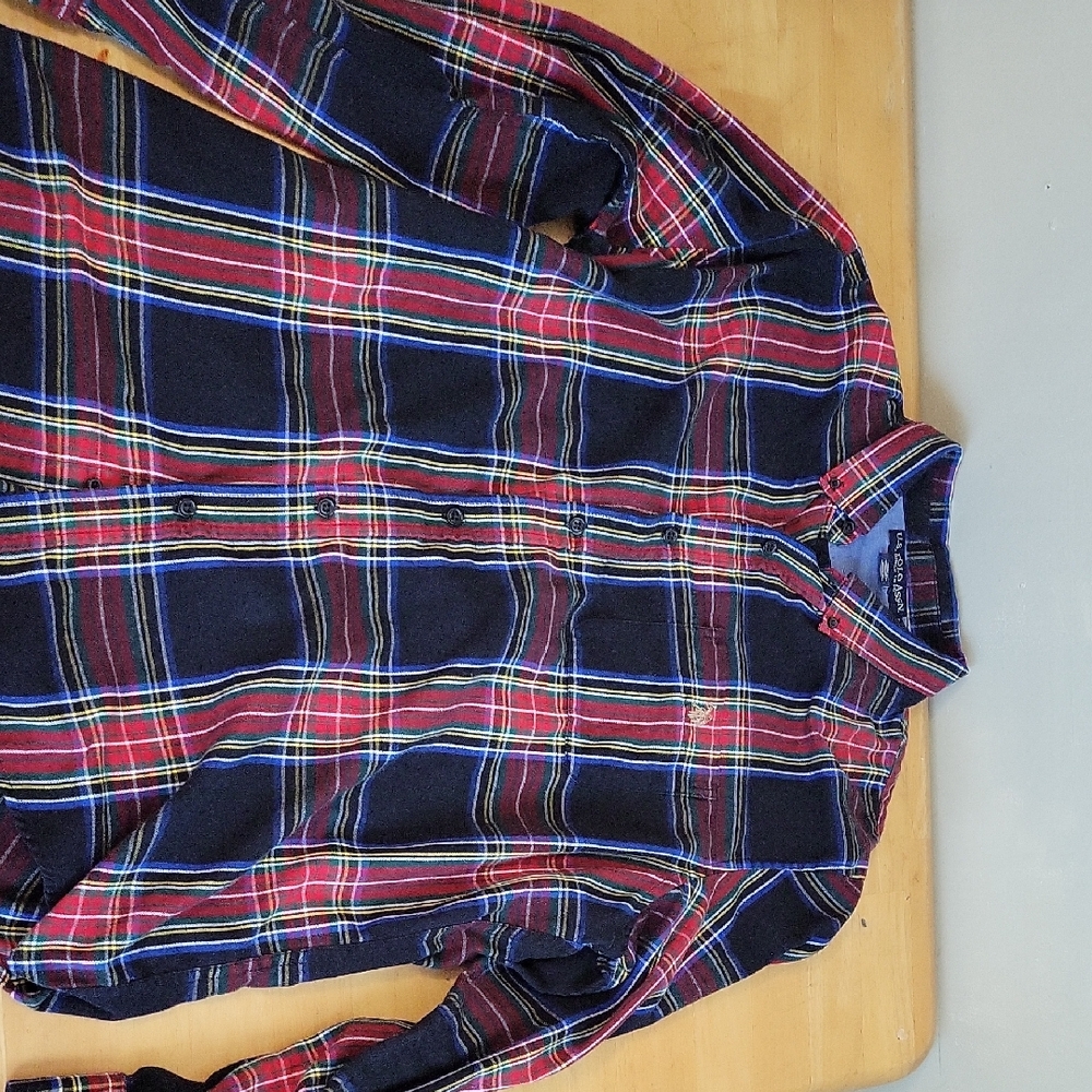 Classic Red and Blue Plaid Men's Shirt
